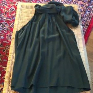 Forest green chiffon evening top